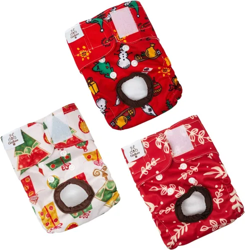 Vista 9 de CuteBone - Pañales para perras, paquete de 3 unidades para perritos, talla XS, D14XS