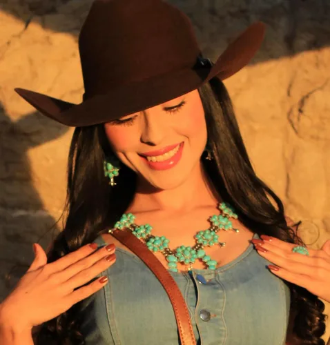 Vista 5 de Rustic Couture's Western - Juego de joyas para mujer, estilo vaquera, vintage, collar y aretes