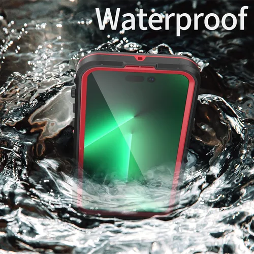 Vista 2 de Funda impermeable para iPhone 14 Pro Max, IP68 impermeable con protector de pantalla integrado, carcasa resistente y pesada para iPhone 14 Pro Max