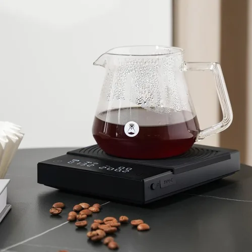 Vista 7 de Báscula de Café TIMEMORE Basic 2.0, Báscula Electrónica de Espresso con Tasa de Flujo de Agua y Función de Temporizador, Cambio Gratuito