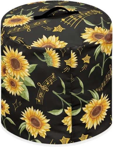 Vista 2 de Suobstales Cubierta antipolvo con estampado de girasol para olla instantánea de 6 cuartos de galón, diseño de nota musical, cubierta de olla a Nota