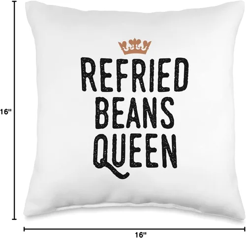 Vista 4 de Refried Beans Queen Almohada gráfica, 16 x 16 pulgadas, multicolor