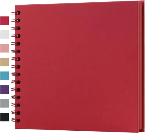 Vista 35 de potricher Álbum de Recortes DIY de 7 x 7 Pulgadas, 40 Páginas, Tapa Dura, Papel Kraft, Álbumes de Fotos para Recortes, Libro de Recuerdos para Bodas