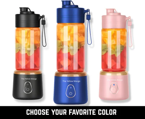 Vista 7 de Batidora de vidrio portátil, mini licuadora eléctrica USB para batidos y batidos, 16.9 fl oz, 12 cuchillas de acero inoxidable, recargable, ligero