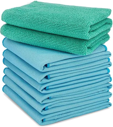 Vista 14 de Paño de limpieza de ventanas Longmann, paño para vidrios, paño de limpieza, sin rayas ni manchas (Azul, paquete de 2)