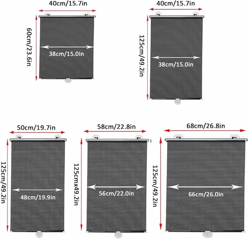 Vista 7 de Persianas enrollables con protección solar, persianas enrollables con ventosas, aislamiento térmico, protección UV, ideal para automóvil, hogar