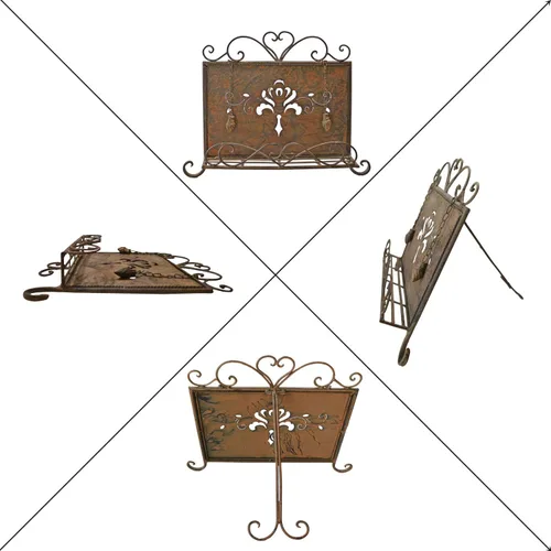 Vista 7 de Soporte de metal antiguo para libros de cocina, libro de recetas y soporte para iPad, caballete de libro de cocina con cadenas pesadas para regalo
