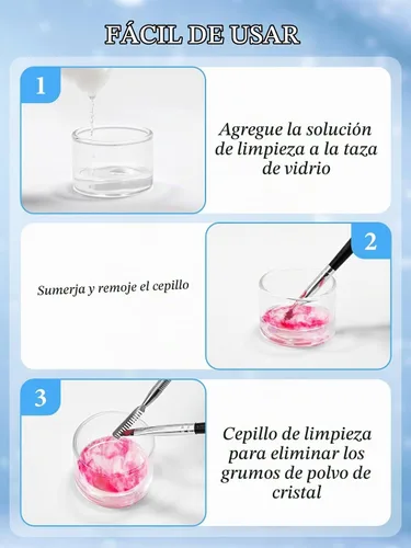 Vista 5 de EBANKU Limpiador acrílico del cepillo del clavo de 4.1 fl oz