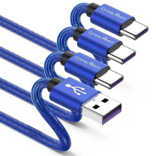 Vista 12 de Paquete de 2 cables de carga de 3 pies (carga rápida de 3 A), cargador USB C tipo cable gris cielo para iPhone 15 Pro, Samsung A32/A12/A10e/A20