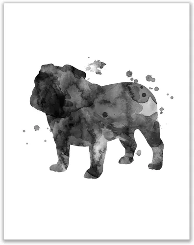 Vista 6 de Summit Designs Impresiones artísticas de pared con diseño de perro y cachorro de bulldog inglés, juego de 2 pósteres sin marco (11 x 14 pulgadas)