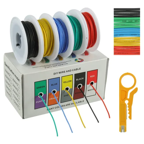 Vista 6 de BOJACK Alambre de silicona de calibre 10 de 10 pies rojo y 10 pies negro flexible 10 AWG alambre de cobre trenzado (paquete de 1 par)