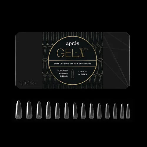 Vista 10 de Aprés Gel-X® Almendra Caja de Puntas de Uñas 280 Puntas Gel-X, Puntas Suaves, 14 Tamaños 00-9 Incluye mitades