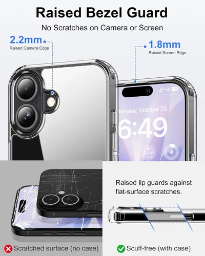 Vista 432 de HOOMIL Funda para iPhone 7 Plus/iPhone 8 Plus de 5.5 Pulgadas, sin amarillamiento, protección contra caídas, cubierta trasera dura transparente