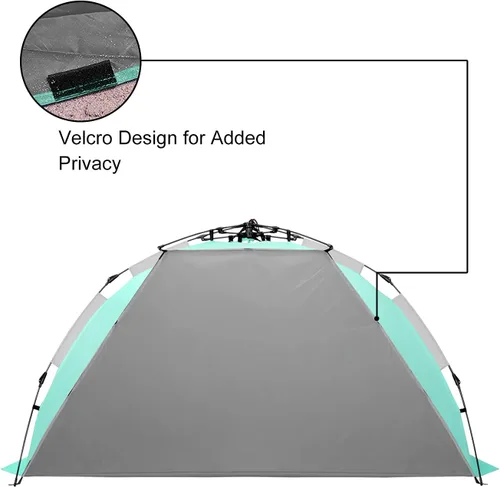 Vista 6 de Oileus - Tienda de campaña de playa XL para 4 personas, tienda de campaña portátil instantánea para playa con bolsa de transporte, estacas, 6 bolsas