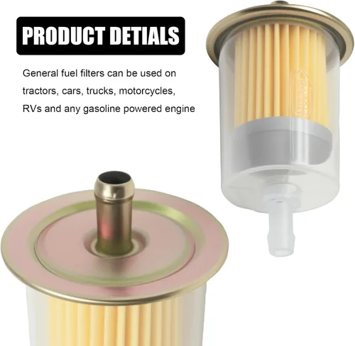 Vista 3 de 5 filtros de combustible en línea de 3/8 para tractores industriales, automóviles, camiones, motocicletas, motor de gasolina en línea, filtro