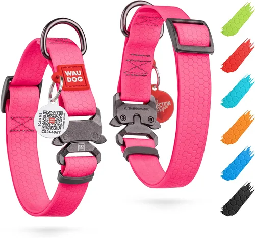 Vista 41 de WAUDOG Collar de perro impermeable – Collar ajustable para perros grandes, pequeños y medianos – Collares resistentes con cierre de metal duradero