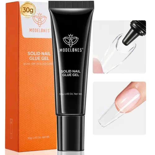 Vista 16 de modelones Pro Luxe - Puntas instantáneas de uñas postizas en gel de extensión cuadrada mediana