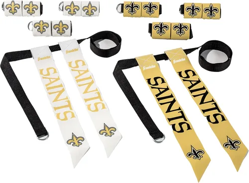 Vista 19 de Franklin Sports NFL - Conjuntos de fútbol con bandera del equipo de la NFL, cinturones + banderas, para niños + adultos, se adapta a cintura