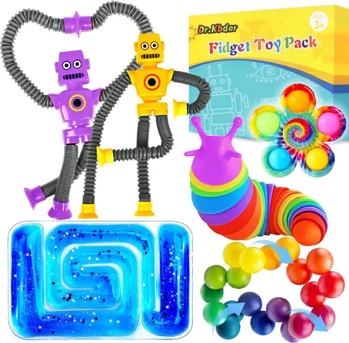 Vista 7 de 12 piezas de juguetes sensoriales para jugar para niños en el aula de 3 a 5 a 7 años, juguetes sensoriales para estudiantes de autismo