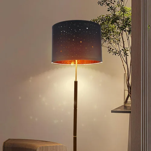 Vista 5 de Pantalla de lámpara de mesa, pantalla de repuesto para lámpara de tambor estrellado, pantalla de barril de estrella, clip, cubierta de luz