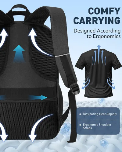 Vista 5 de kadilong Mochilas escolares para adolescentes y niños, mochila para laptop para hombre, bolsa de computadora universitaria con puerto de carga USB