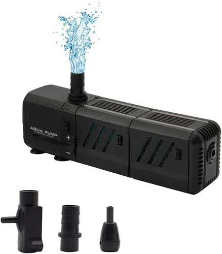 Vista 10 de MQ Bomba de agua sumergible de 130 GPH (500 L/H, 6 W) con filtros y boquillas de agua, ultra silenciosa para acuario, pecera, estanque, fuente