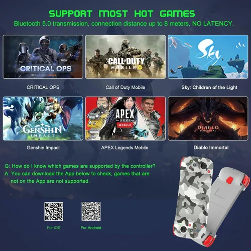 Vista 7 de Megadream Controlador de videojuegos móvil para iPhone iOS Android PC funciona con iPhone 14131211X, iPad, Samsung Galaxy, TCL, tablet, Call of
