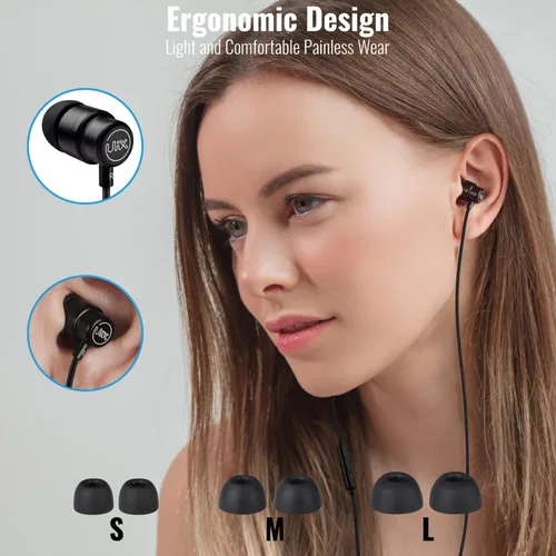 Vista 6 de UliX Rider - Auriculares intraurales con cable, auriculares con micrófono, con cable antienredos, auriculares para iPhone, iPad, Samsung