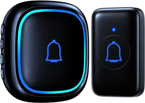 Vista 8 de Kits de timbre inalámbrico con 2 receptores IP66, impermeable, 1000 pies, para profesores de aula, con 66 tonos de llamada, 7 niveles de volumen