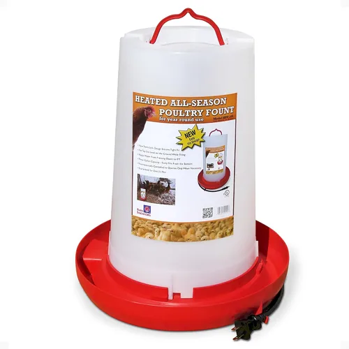 Vista 14 de Farm Innovators - Paquete de 2 bebederos térmicos para pollo, cubo para bebedero para aves de corral, 2 galones