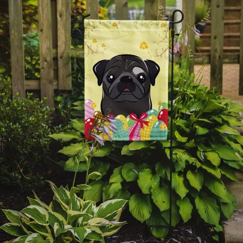 Vista 98 de Caroline's Treasures BB1923GF Bandera decorativa para jardín con diseño de Border Collie, para caza de huevos de Pascua, para jardín, jardín, patio