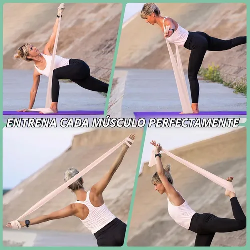 Vista 6 de Stretch Bands for Exercise, Resistance Bands for Working Out, Exercise Bands for Physical Therapy, Pilates, Rehab, Stretch, Strength Training and