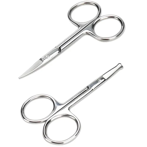 Vista 12 de Tijeras pequeñas de aseo facial para hombres y mujeres, para cejas, pelo de nariz, bigote, barba, pestañas, kit de recortar orejas, tijeras