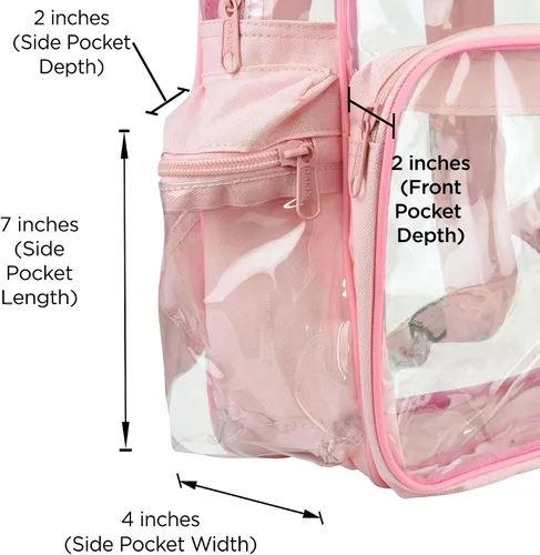 Vista 81 de DALIX Bolsas de mochila transparentes de plástico liso dorado