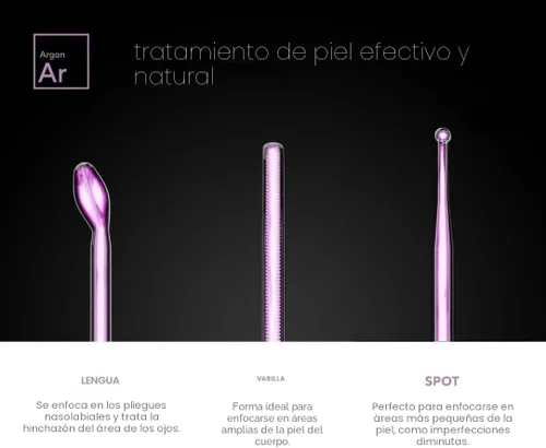 Vista 3 de NuDerma - Varita de terapia profesional para la piel - Máquina portátil de terapia de la piel con 6 varillas de neón y argón – Mejora tu piel