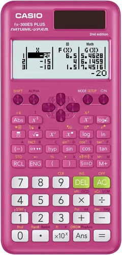 Vista 2 de Casio fx-300ESPLS2 - Calculadoras científicas color rosa y azul, paquete pequeño