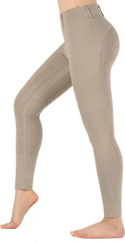 Vista 2 de beroy Pantalones de equitación para mujer, pantalones ecuestres, mallas de entrenamiento para equitación, bolsillos de silicona para asiento completo