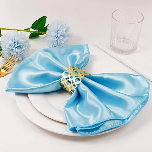 Vista 5 de Juego de 100 servilleteros de papel desechables, servilleteros dorados cortados con láser, banda de servilletas de papel de Navidad para bodas
