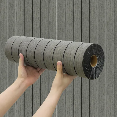Vista 16 de Chejiaye Panel de pared 3D de listones de grano de madera, 15.75 x 118 pulgadas, adhesivo de pared autoadhesivo insonorizado, resistente a