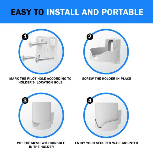 Vista 6 de Soporte de pared para estante de enrutador Tp Link Deco X20 X50 X60 X55 Deco Mesh WiFi 6 Soporte de enrutador WiFi Soporte Soporte Estante