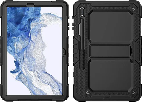 Vista 4 de SaharaCase Defense Series - Funda para Samsung Galaxy Tab S8 (2022) [parachoques a prueba de golpes] Protección de pantalla completa resistente