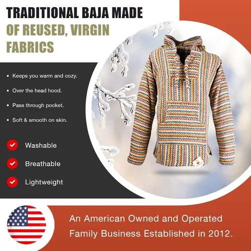 Vista 3 de Funny Guy Mugs Baja - Sudadera de alta calidad con capucha, estilo Jerga Poncho