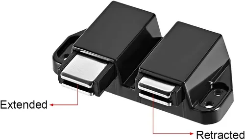 Vista 3 de uxcell Pestillo magnético de doble toque para armario puerta armario negro 4pcs