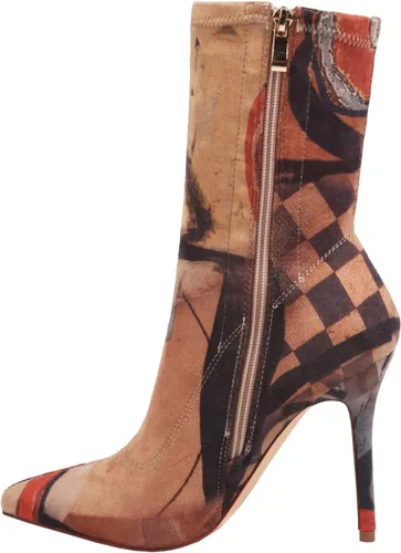Vista 7 de vivianly Women's Sexy Pointy Toe Stiletto Heels Ankle Boots Printed Stretchy Sock Booties