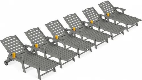 Vista 12 de Silla de salón al aire libre, silla de salón de patio de HDPE con Negro