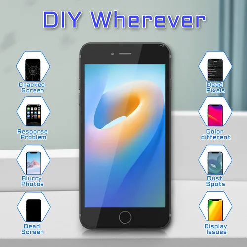 Vista 4 de para iPhone 7 Plus Reemplazo de pantalla con botón de inicio 5.5 "negro LCD 7plus 3D pantalla táctil digitalizador auricular Asamblea de vidrio