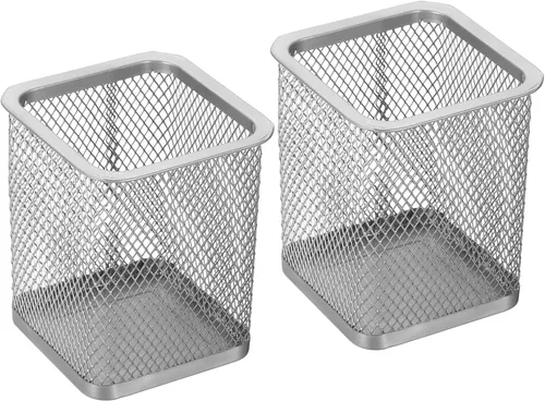 Vista 6 de PATIKIL Soporte de malla para bolígrafos, paquete de 2 soportes para lápices, cesta para lápices, organizador de casilleros de tazas, soporte