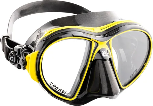 Vista 7 de Cressi Máscaras de buceo con lentes de lágrima inclinadas para una mayor visibilidad hacia abajo, evolución del aire y los ojos: fabricadas en Italia