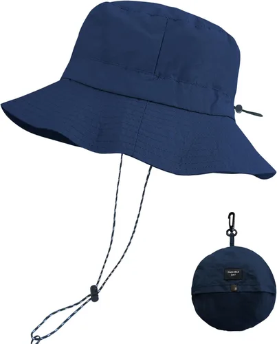 Vista 18 de PFFY Packable Sun Bucket Hat for Men Women Outdoor UV Protection Sun Hats Caqui