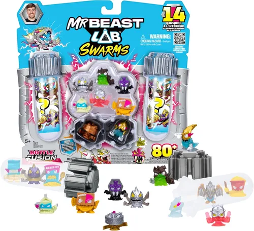 Vista 10 de MrBeast Lab Swarms Battle Fusion Series, recoge más de 80 enjambres únicos de 1 pulgada (1.0 in), el paquete de laboratorio incluye 6 micro bestias